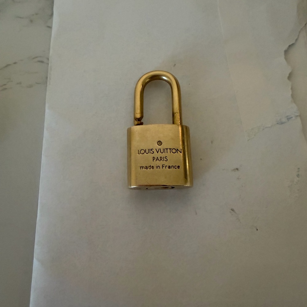 Authentic Louis Vuitton Gold Brass LV Padlock Charm/Pendant